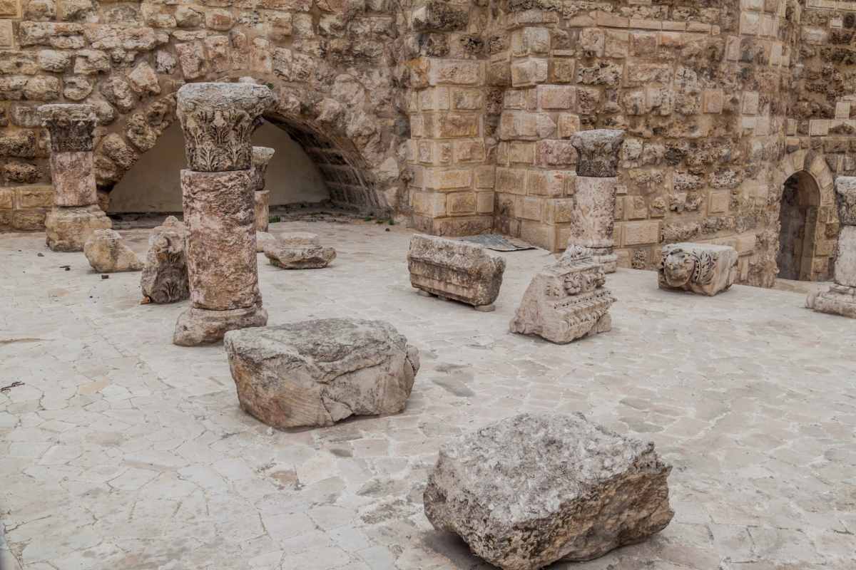 Ruins of Nymphaeum, Roman public fountain in Amman, Jordan