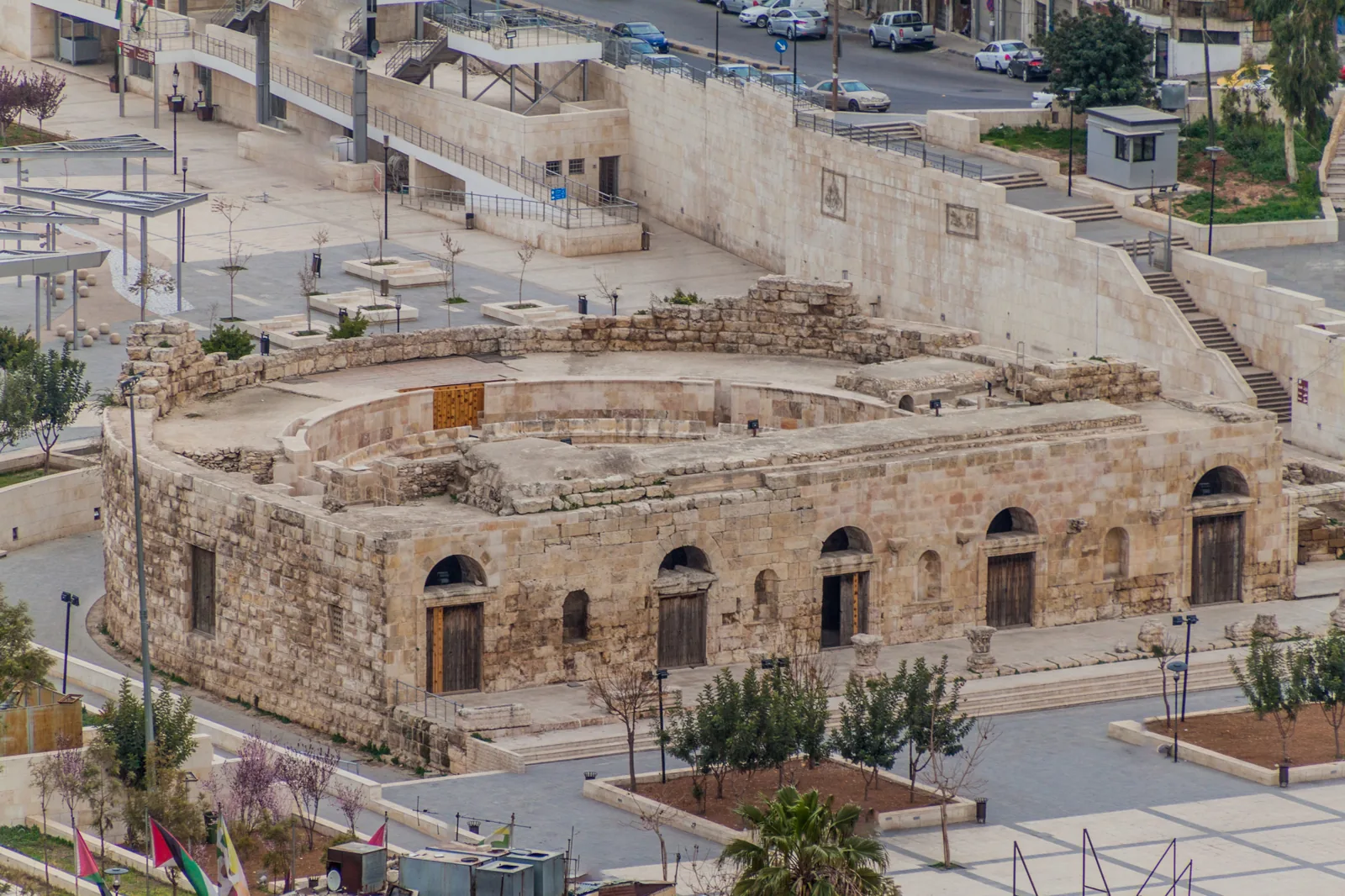 Amman — The smaller stage: the Odeon The smaller Odeon theatre and surrounding plaza in Amman